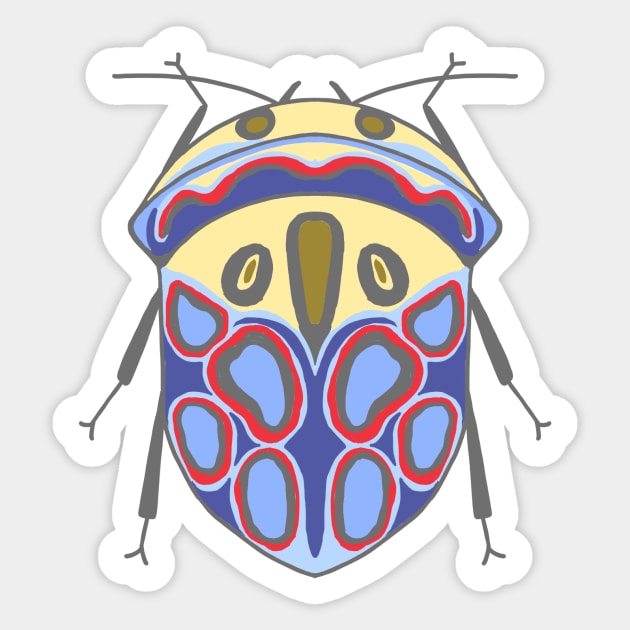 Beetle print Sticker by Papergrape